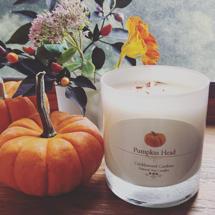 Pumpkin Head hand-poured natural soy candles